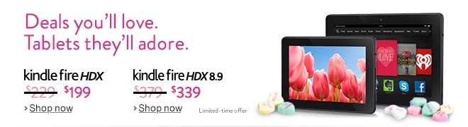 Kindle Fire HDX sale V-day 2014